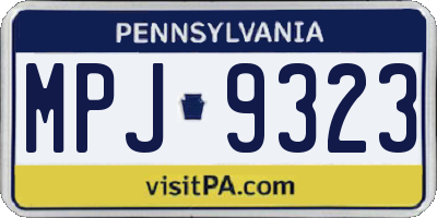 PA license plate MPJ9323