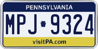 PA license plate MPJ9324