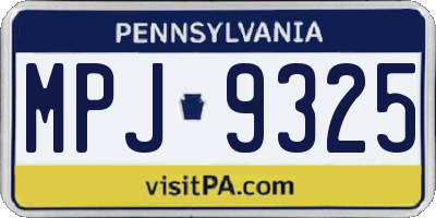 PA license plate MPJ9325
