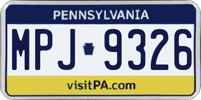 PA license plate MPJ9326