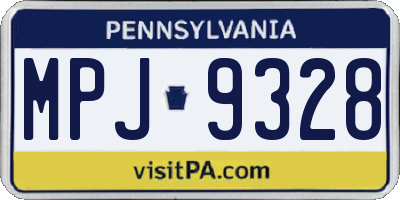 PA license plate MPJ9328