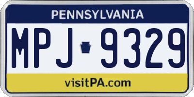 PA license plate MPJ9329