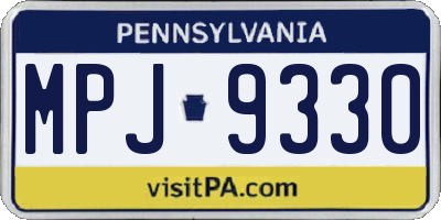 PA license plate MPJ9330