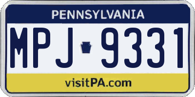PA license plate MPJ9331