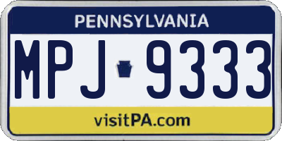 PA license plate MPJ9333