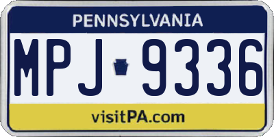 PA license plate MPJ9336