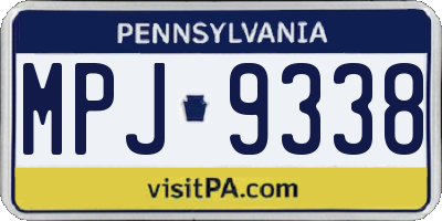 PA license plate MPJ9338