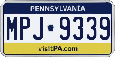 PA license plate MPJ9339