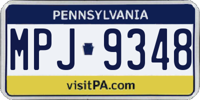 PA license plate MPJ9348
