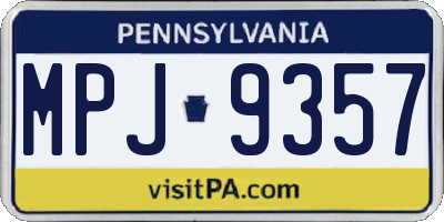 PA license plate MPJ9357