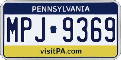 PA license plate MPJ9369