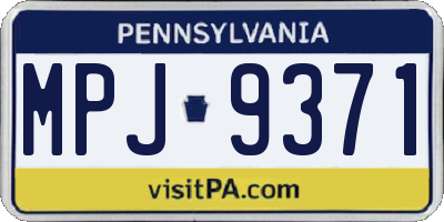 PA license plate MPJ9371
