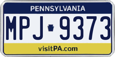 PA license plate MPJ9373