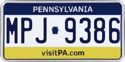 PA license plate MPJ9386