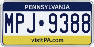 PA license plate MPJ9388