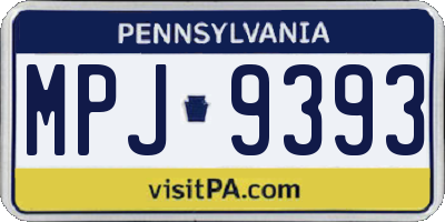 PA license plate MPJ9393