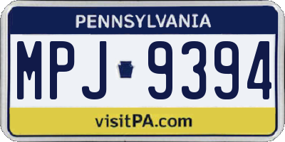 PA license plate MPJ9394