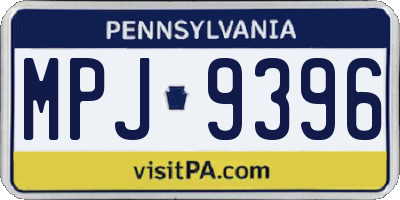 PA license plate MPJ9396