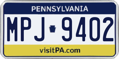 PA license plate MPJ9402
