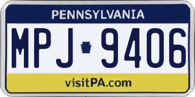 PA license plate MPJ9406