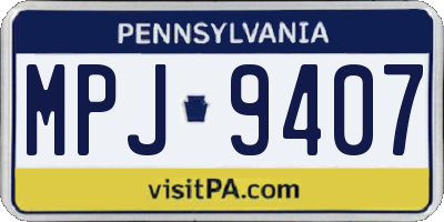 PA license plate MPJ9407