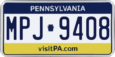 PA license plate MPJ9408