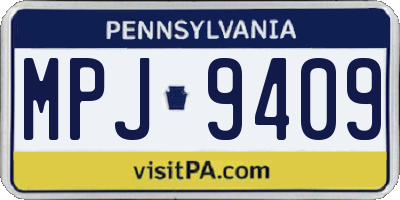 PA license plate MPJ9409