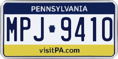 PA license plate MPJ9410