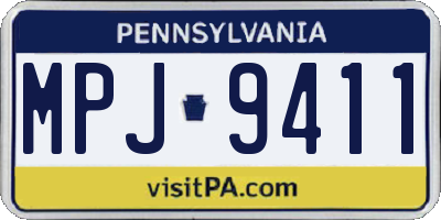 PA license plate MPJ9411