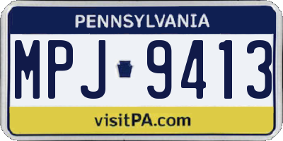 PA license plate MPJ9413