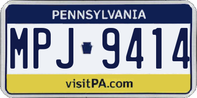 PA license plate MPJ9414