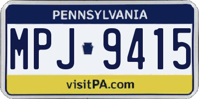 PA license plate MPJ9415