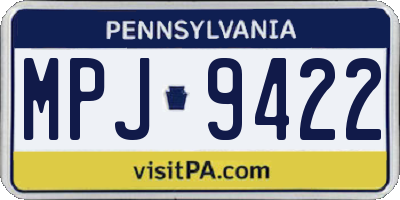 PA license plate MPJ9422