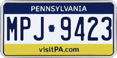 PA license plate MPJ9423