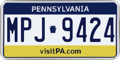 PA license plate MPJ9424