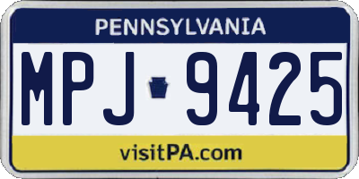 PA license plate MPJ9425