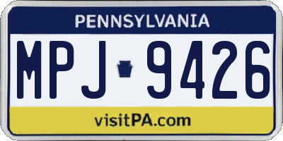PA license plate MPJ9426