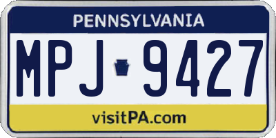 PA license plate MPJ9427