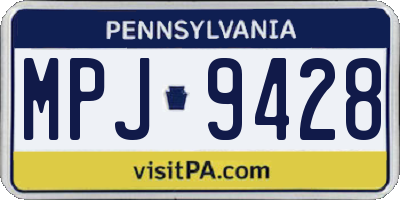 PA license plate MPJ9428