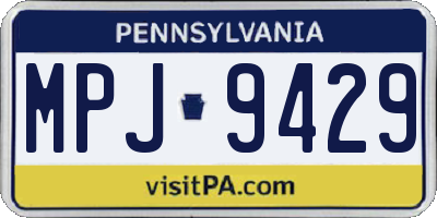 PA license plate MPJ9429
