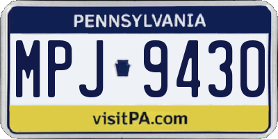 PA license plate MPJ9430