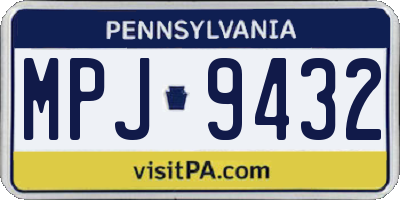 PA license plate MPJ9432
