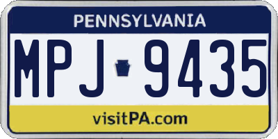 PA license plate MPJ9435