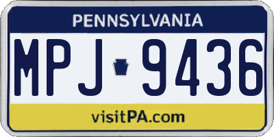 PA license plate MPJ9436