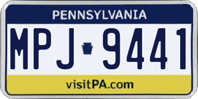 PA license plate MPJ9441
