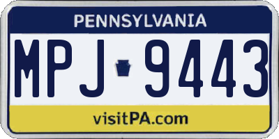 PA license plate MPJ9443