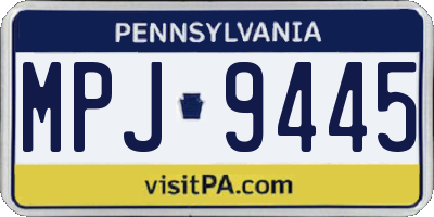 PA license plate MPJ9445
