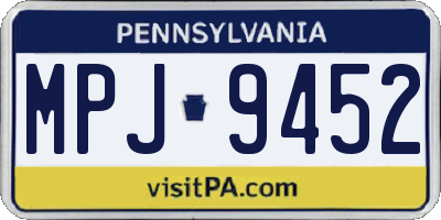 PA license plate MPJ9452