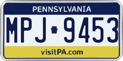 PA license plate MPJ9453