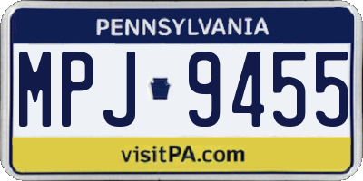 PA license plate MPJ9455